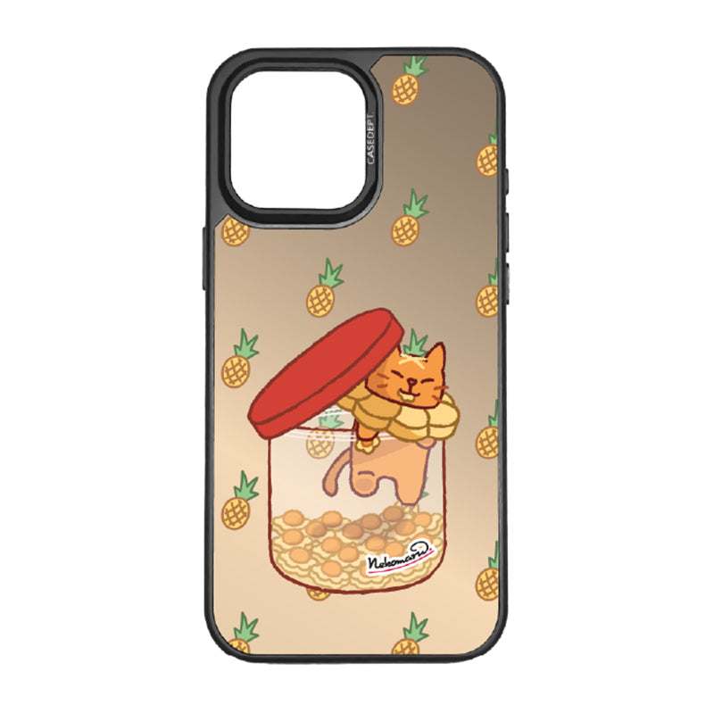 iPhone 16 Pro Max Mirror Case - Black Nekomaru Pineapple Tarts