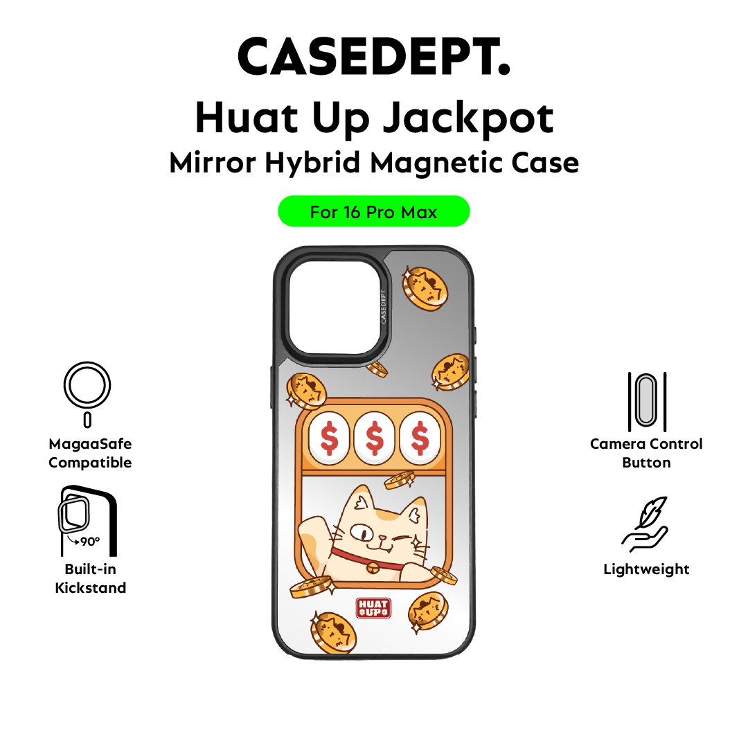 iPhone 16 Pro Max Mirror Case - Black Huat Up Jackpot