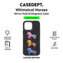 iPhone 16 Pro Max Mirror Case - Black Whimsical Horses