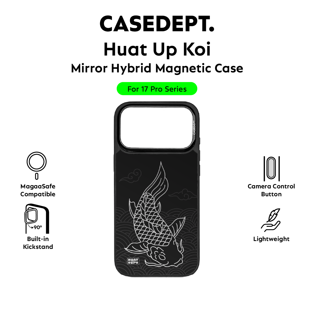 iPhone 17 Pro | 17 Pro Max Mirror Case - Black Huat Up Koi