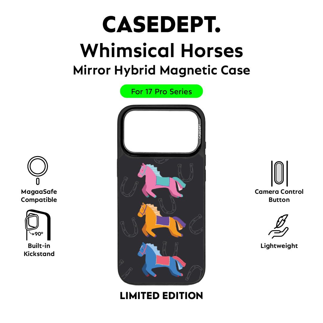 iPhone 17 Pro | 17 Pro Max Matte Mirror Case - Whimsical Horses