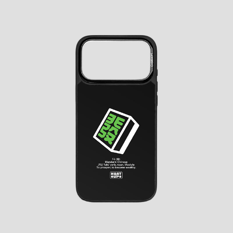 iPhone 17 Pro | 17 Pro Max Mirror Case - Black Huat Up Mahjong Tile Fa