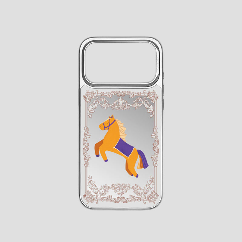 iPhone 17 Pro | 17 Pro Max Mirror Case - Silver Victorian Horse